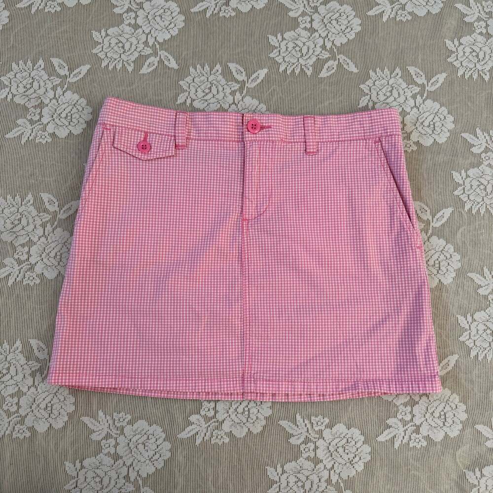 Vintage Y2K Ralph Lauren Polo Pink Gingham Mini Skirt Size 6